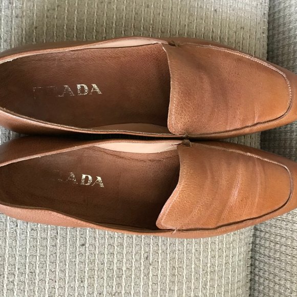 Prada Men\'s Tan Leather Loafers main image 12